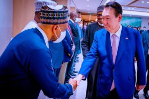 NIMASA DG, President Buhari Parley with South Korean President Yoon Suk-Yeol                – As Jamoh addresses business class on  Blue Economy initiative in Nigeria
